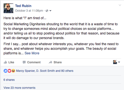 Here is what "I" am tired of…